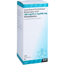 Abbildung: Levodopa / Carbidopa / Entacapon AbZ 150 / 37,5 / 200mg 175 St, Filmtabletten PZN 10713008
