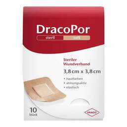 Abbildung: DracoPor Soft hautfarben Wundverband 3,8x3,8 cm steril 10 St, Pflaster PZN 10713824