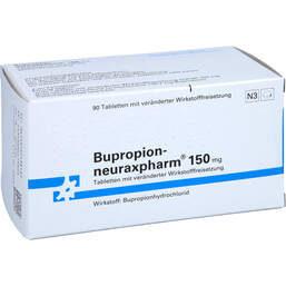 Abbildung: Bupropion neuraxpharm 150 mg Tabletten mit verän.Wst.-Frs. 90 St, Tablette mit veränderter Wirkstofffreisetzung PZN 10713913