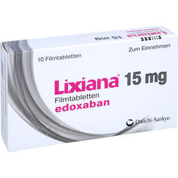 Abbildung: Lixiana 15 mg Filmtabletten 10 St, Filmtabletten PZN 10713994