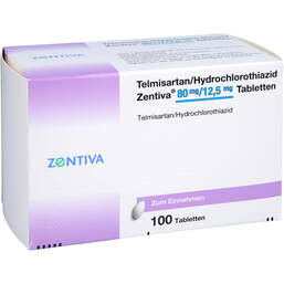 Abbildung: Telmisartan / HCT Zentiva 80 mg / 12,5 mg Tabletten 100 St, Tabletten PZN 10715421
