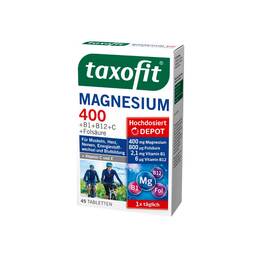Abbildung: Taxofit Magnesium 400 + B-Kompl. + Fols. + Vitamin C + E Depot Tabletten Tabletten, 45 St PZN 10715504