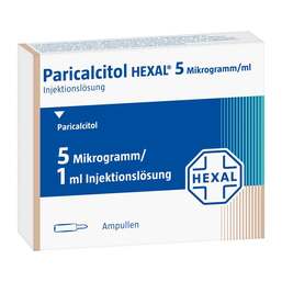 Abbildung: Paricalcitol Hexal 5 Mikrogramm / ml Injektionslösung 5X1 ml, Injektionslösung PZN 10735524