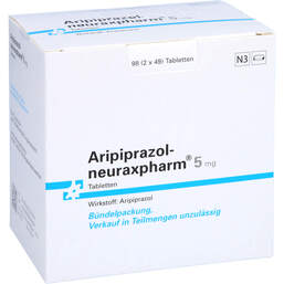 Abbildung: Aripiprazol neuraxpharm 5 mg Tabletten 98 St, Tabletten PZN 10736239