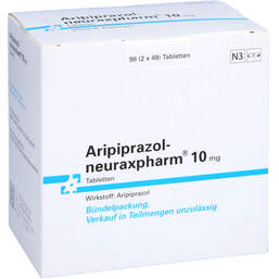 Abbildung: Aripiprazol neuraxpharm 10 mg Tabletten 98 St, Tabletten PZN 10736274