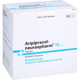 Abbildung: Aripiprazol neuraxpharm 15 mg Tabletten 98 St, Tabletten PZN 10736328