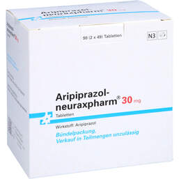 Abbildung: Aripiprazol neuraxpharm 30 mg Tabletten 98 St, Tabletten PZN 10736417