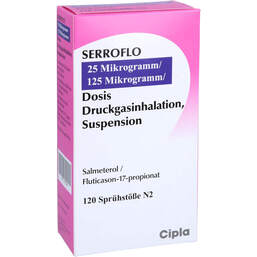 Abbildung: Serroflo 25 µg / 125 µg 120 Hub Dosieraerosol 1 St, Dosieraerosol PZN 10737960