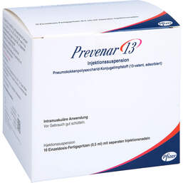 Abbildung: Prevenar 13 Injektionssuspension 10 St, Injektionssuspension PZN 10739870