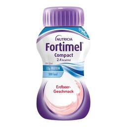 Abbildung: Fortimel Compact 2.4 Erdbeergeschmack 8X4X125 ml, Flüssigkeit PZN 10743535