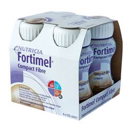 Abbildung: Fortimel Compact Fibre Cappuccino 4X125 ml, Flüssigkeit PZN 10743593