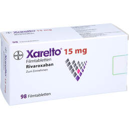 Abbildung: Xarelto 15 mg Filmtabletten 98 St, Filmtabletten PZN 10743794
