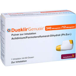 Abbildung: Duaklir Genuair 340 µg / 12 µg Pulver zur Inhalation 60ED 1 St, Inhalationspulver PZN 10744687