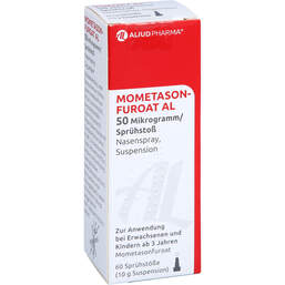 Abbildung: Mometasonfuroat AL 50 µg / Sprühstoß 60 Spr.St. 10 g, Nasenspray PZN 10744960