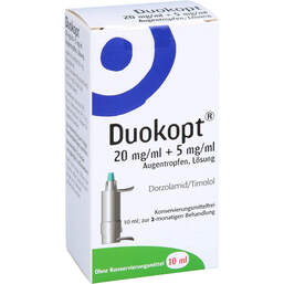 Abbildung: Duokopt 20 mg / ml + 5 mg / ml Augentropfen 10 ml, Augentropfen PZN 10746203