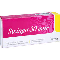 Abbildung: Swingo 30 mite 0,125 mg / 0,03 mg Filmtabletten 21 St, Filmtabletten PZN 10750972