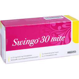 Abbildung: Swingo 30 mite 0,125 mg / 0,03 mg Filmtabletten 6X21 St, Filmtabletten PZN 10751003