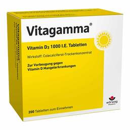 Abbildung: Vitagamma Vitamin D3 1.000 I.E. Tabletten Tabletten, 200 St PZN 10751049