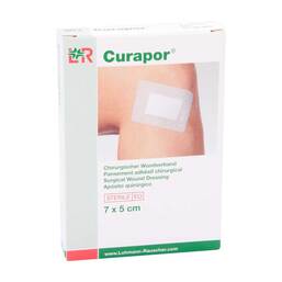 Abbildung: Curapor Wundverband steril chirurgisch 5x7 cm 5 St, Pflaster PZN 10756905