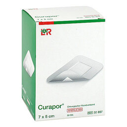Abbildung: Curapor Wundverband steril chirurgisch 5x7 cm 50 St, Pflaster PZN 10757170
