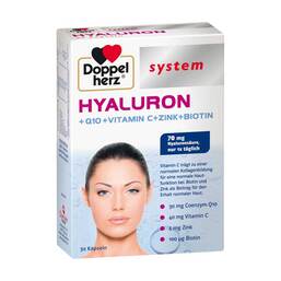 Abbildung: Doppelherz system Hyaluron+Q10+Vitamin C+Zink+Biotin Kapseln Kapseln, 30 St PZN 10757454
