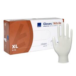 Abbildung: Nitril Untersuchungshandschuhe unsteril puderfrei Größe XL weiß 100 St, Handschuhe PZN 10761912