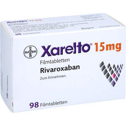 Abbildung: Xarelto 15 mg Filmtabletten 98 St, Filmtabletten PZN 10762403