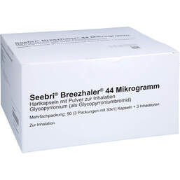 Abbildung: Seebri Breezhaler 44 Mikrogramm Hartkap.mit Pul.z.In 3X30 St, Hartkapseln mit Pulver zur Inhalation PZN 10762432