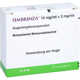Abbildung: Simbrinza 10 mg / ml + 2 mg / ml Augentropfensuspension 3X5 ml, Augentropfen PZN 10784592