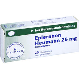 Abbildung: Eplerenon Heumann 25 mg Filmtabletten 20 St, Filmtabletten PZN 10785433