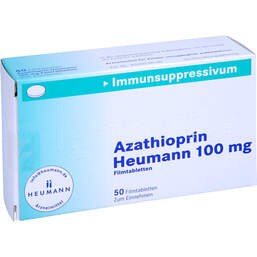 Abbildung: Azathioprin Heumann 100 mg Filmtabletten 50 St, Filmtabletten PZN 10785597