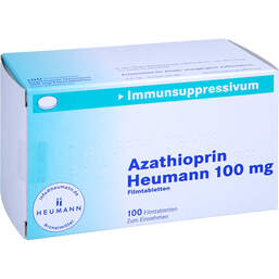 Abbildung: Azathioprin Heumann 100 mg Filmtabletten 100 St, Filmtabletten PZN 10785605