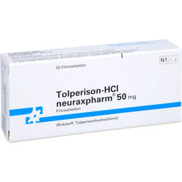 Abbildung: Tolperison HCL neuraxpharm 50 mg Filmtabletten 20 St, Filmtabletten PZN 10786562