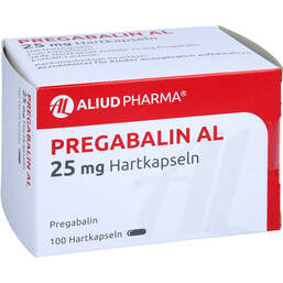 Abbildung: Pregabalin AL 25 mg Hartkapseln 100 St, Hartkapseln PZN 10791735