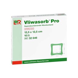 Abbildung: Vliwasorb Pro suberabsorb.Komp.steril 12,5x12,5 cm 10 St, Kompressen PZN 10792491