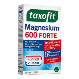Abbildung: Taxofit Magnesium 600 Forte Depot Tabletten 30 St, Tabletten PZN 10793160