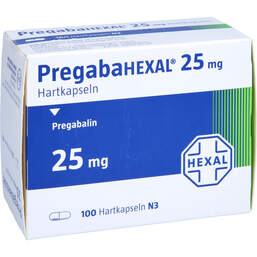 Abbildung: Pregabahexal 25 mg Hartkapseln 100 St, Hartkapseln PZN 10793757