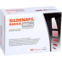 Abbildung: Sildenafil Basics 50 mg Filmtabletten 60 St, Filmtabletten PZN 10794768