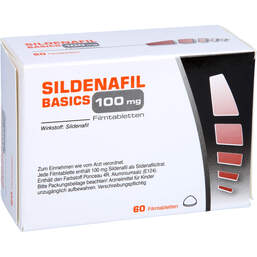 Abbildung: Sildenafil Basics 100 mg Filmtabletten 60 St, Filmtabletten PZN 10795414