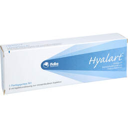 Abbildung: Hyalart Injektionslösung in einer Fertigspritze 1X2 ml, Injektionslösung PZN 10795762