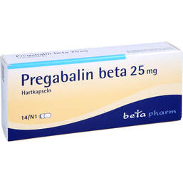 Abbildung: Pregabalin beta 25 mg Hartkapseln 14 St, Hartkapseln PZN 10810467