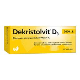 Abbildung: Dekristolvit D3 2.000 I.E. Tabletten 30 St, Tabletten PZN 10818517