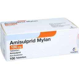 Abbildung: Amisulprid Mylan 100 mg Tabletten 100 St, Tabletten PZN 10823731