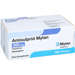 Abbildung: Amisulprid Mylan 200 mg Tabletten 100 St, Tabletten PZN 10823760