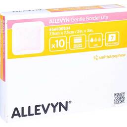 Abbildung: Allevyn Gentle Border Lite 7,5x7,5 cm Schaumverband 10 St, Verband PZN 10828183