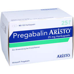 Abbildung: Pregabalin Aristo 25 mg Hartkapseln 100 St, Hartkapseln PZN 10834261