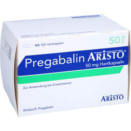 Abbildung: Pregabalin Aristo 50 mg Hartkapseln 100 St, Hartkapseln PZN 10834284