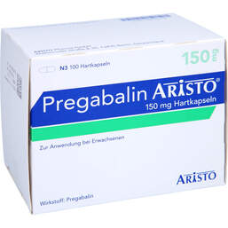 Abbildung: Pregabalin Aristo 150 mg Hartkapseln 100 St, Hartkapseln PZN 10834373