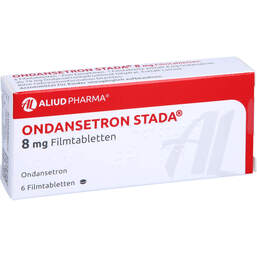Abbildung: Ondansetron STADA 8 mg Filmtabletten 6 St, Filmtabletten PZN 10838448
