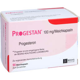 Abbildung: Progestan 100 mg Weichkapseln 90 St, Weichkapseln PZN 10839212